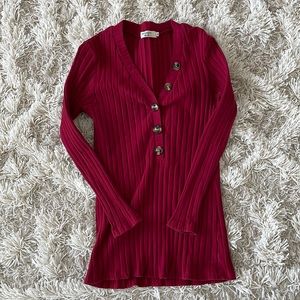 Red button down shirt bc size small